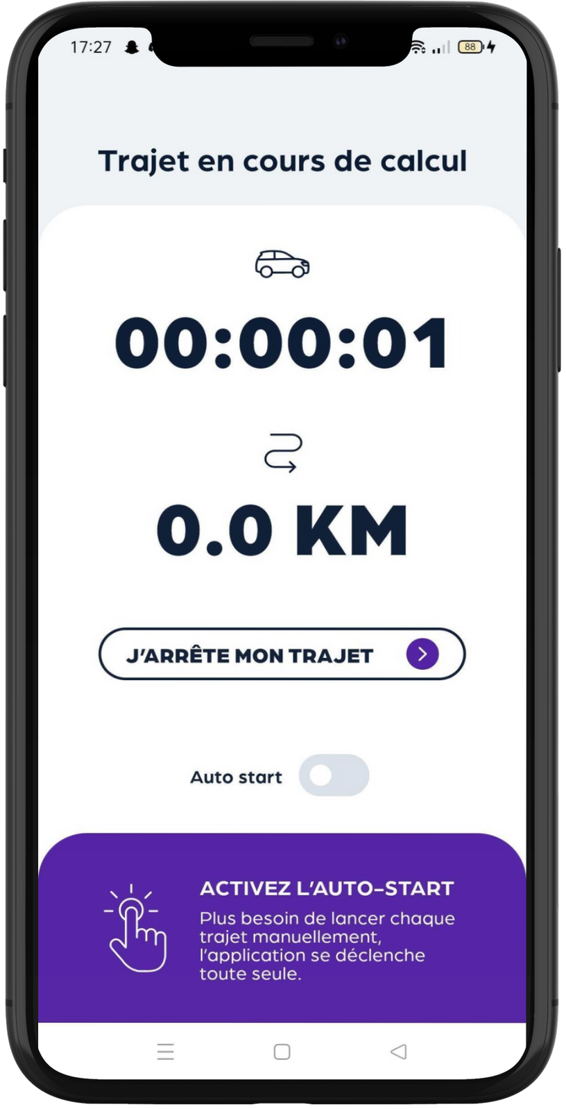 Image Écran de trajet en cours