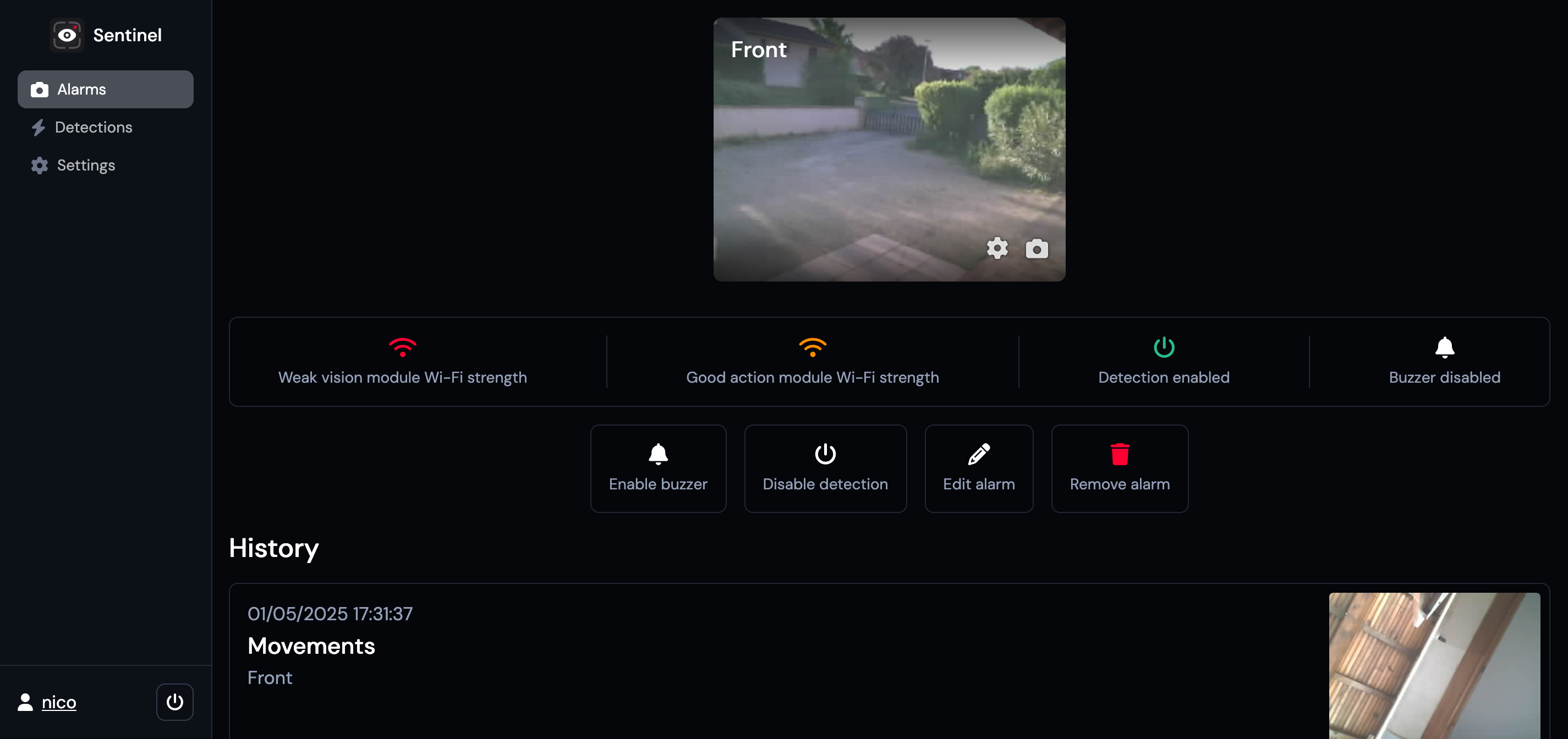 Image Page vue caméra